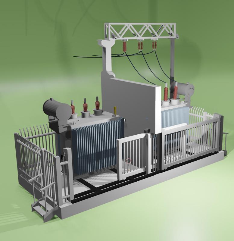 HO scale Transformer Yard 1:87, 1:72, 1:76, 1:64 assembly kit