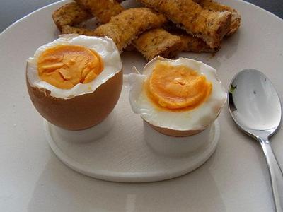 Boiled Egg Server - Neatly Holds Both Parts Of A Cut Boiled Egg While It's Being Eaten.