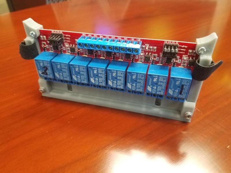 12V 8-channel relay board vertical mount