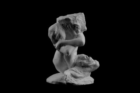 Fallen caryatid with stone at Musée Rodin, Paris, France