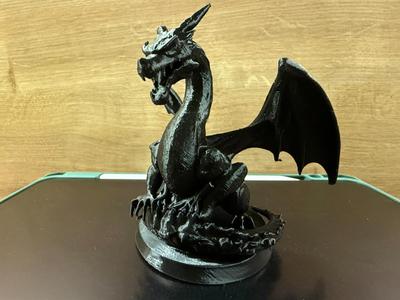 Black dragon guardian figurine