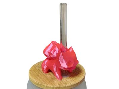 Bulbasaur Straw Topper - Geometric/Low Poly