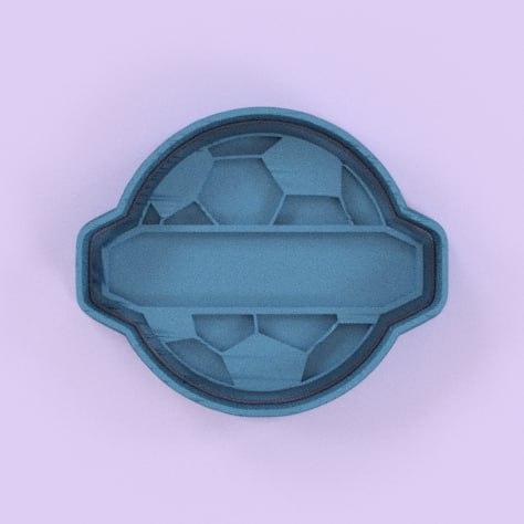 cortante + estampa pelota de futbol con marco / soccer ball with frame cutter + stamp