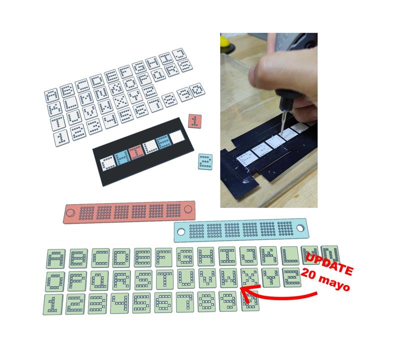 Patent engraving template letters 10 mm dots 5x5