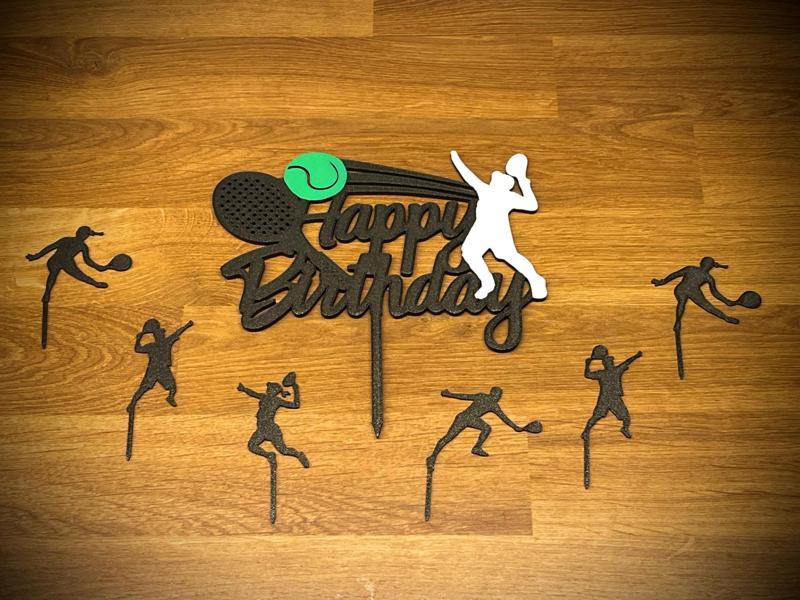 Happy Birthday tennis cake / muffin decoration