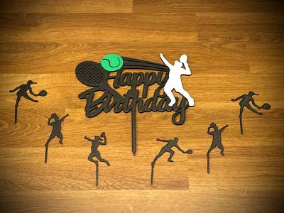 Happy Birthday tennis cake / muffin decoration