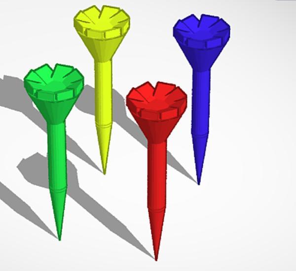 different color golf tees