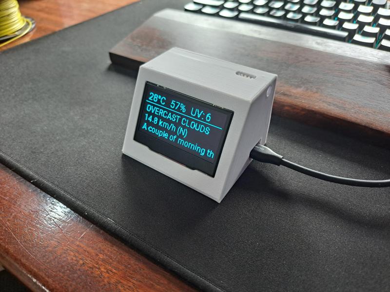 Home assistant desk display (ESP32 v1 dev board + 2.42" OLED I2C + DHT22)