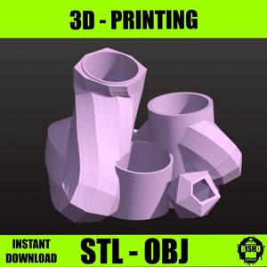 Multi-plant pot, digital file for 3D printing