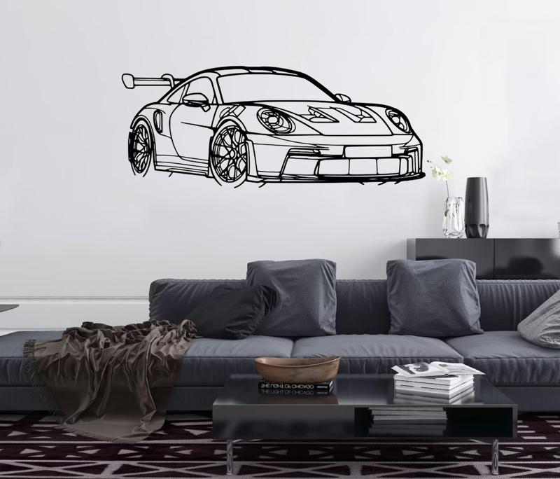 PORSCHE GT2 - LINE ART WALL ART