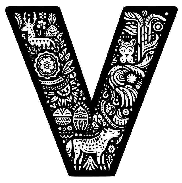 Crazy alphabet: Letter V