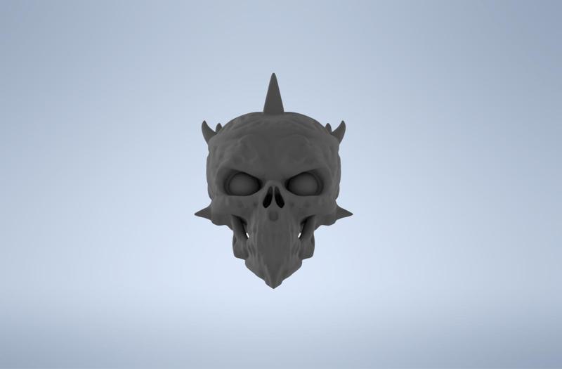 Halloween brain skull head of a demon king