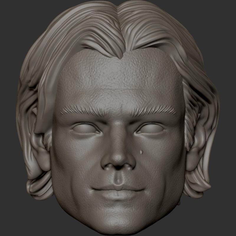 Sam Winchester Jared Padalecki from Supernatural custom action figure head