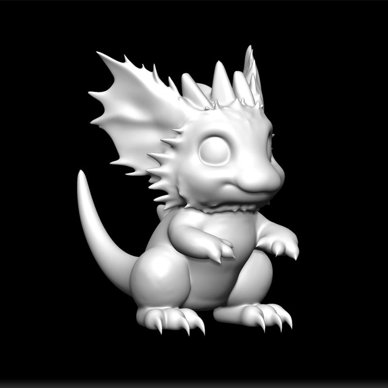 Cute Toon Dragon Model - Cartoon Dragon STL - Cute Toon Dragon Print - Friendly Dragon Design - Whimsical Creature Files