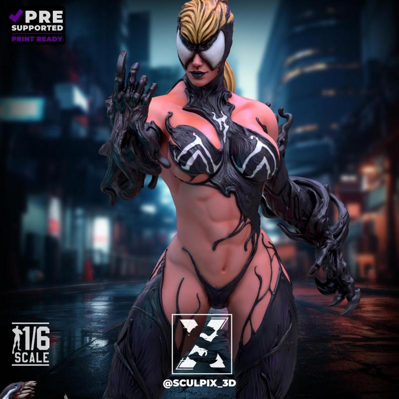 SHE VENOM 3D print model SCULPIX3D