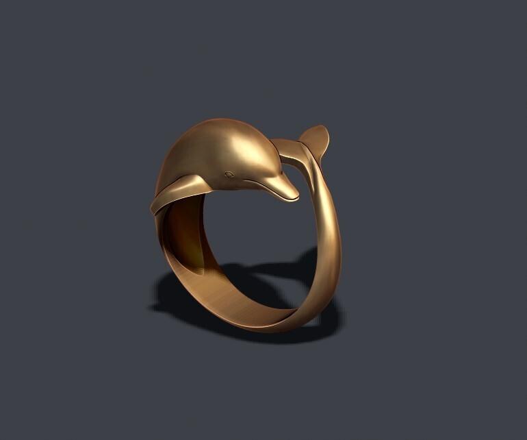 Dolphin ring 3D print model