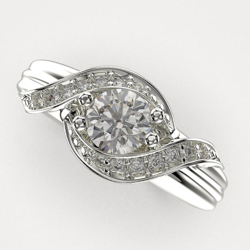 Jewelry Printable engagement ring stone 4mm 0.24ct  STL