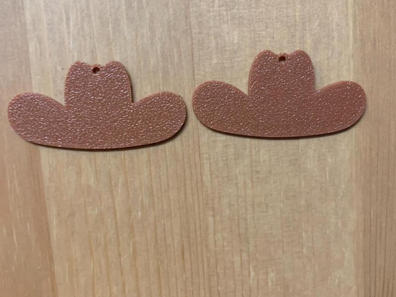 cow boy hat earrings