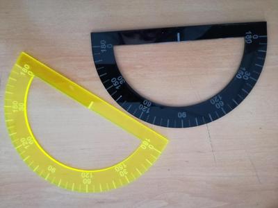rapporteur avec caractères agrandis pour élèves malvoyants lasercut