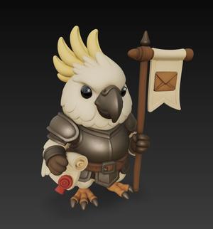 DnD Chibi Cockatoo Herald - Medieval Communication Specialist