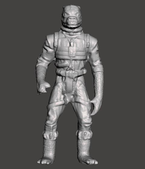 Bossk figure 3D scan