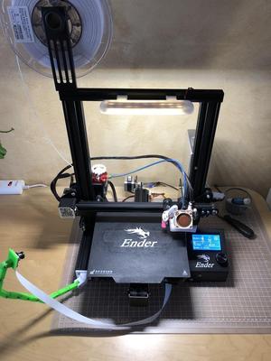LED Mount / Holder for Ender 3 Printer using 3 strip LEDs, just slide from top side, no screw needed