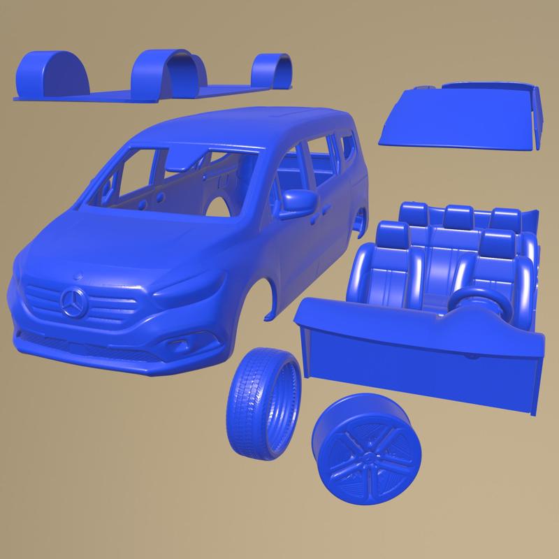 Mercedes Benz EQT LWB 2023 PRINTABLE CAR IN SEPARATE PARTS