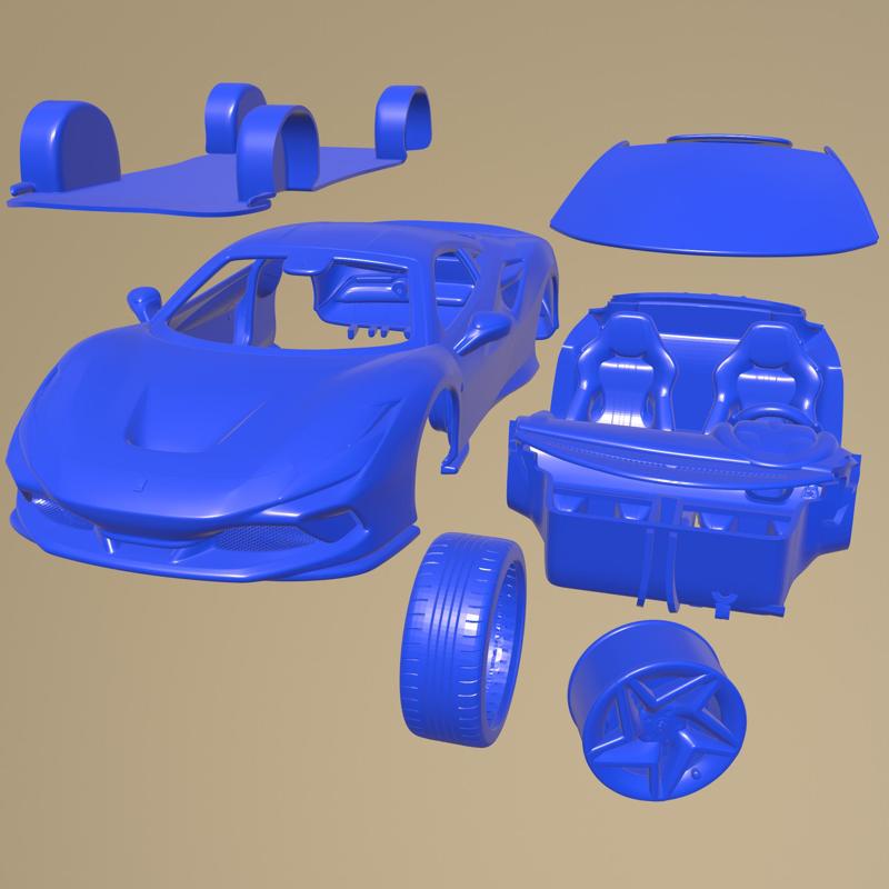 Ferrari F8 Tributo 2019 PRINTABLE CAR IN SEPARATE PARTS
