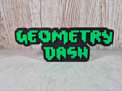 3D Geometry Dash Logo – Customize Your Gaming Area