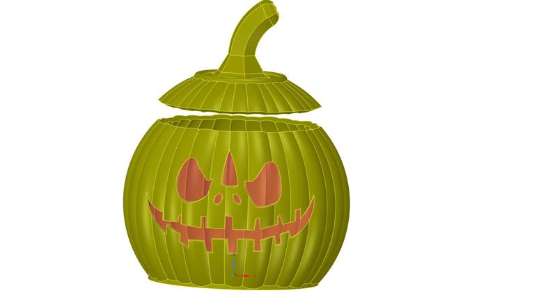 halloween pumpkin candlestick magic ritual for 3d-print or cnc