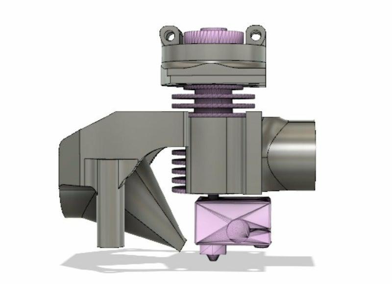 Anycubic Kossel L+ e3d v6 mount and cooling system