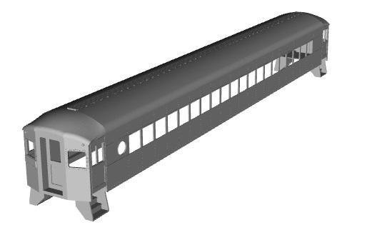 Chicago South Shore and South Bend Railroad EMU trailer mod orig windows 1/120 scale
