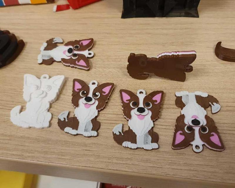 Little Dog Mascot Keychain 2DfromAI to 3D - multicolor