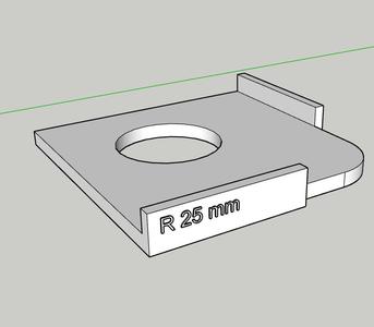 Milling template R 25 mm, D 50 mm