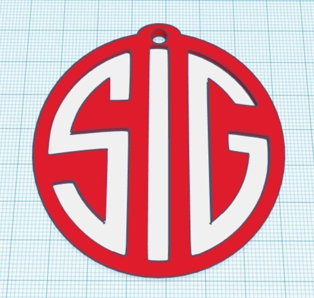 Sig Sauer keychain or scale up for wall art