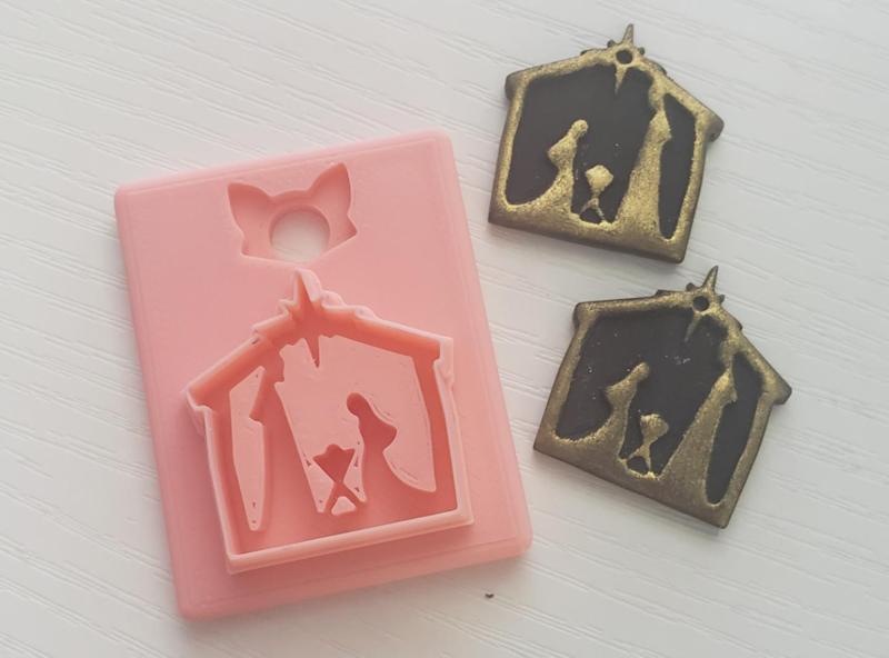 Nativity Christmas Polymer Clay Earring Cutter