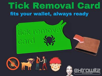 flexible tick removal card for the wallet tickcard