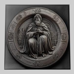 Lord of Rings Samwise Gamgee 3d printer relief medallion stone tablet obj stl