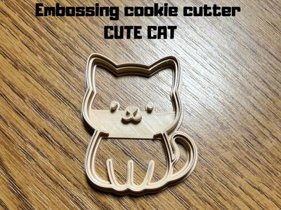 Embossing cookie cutter Kitty