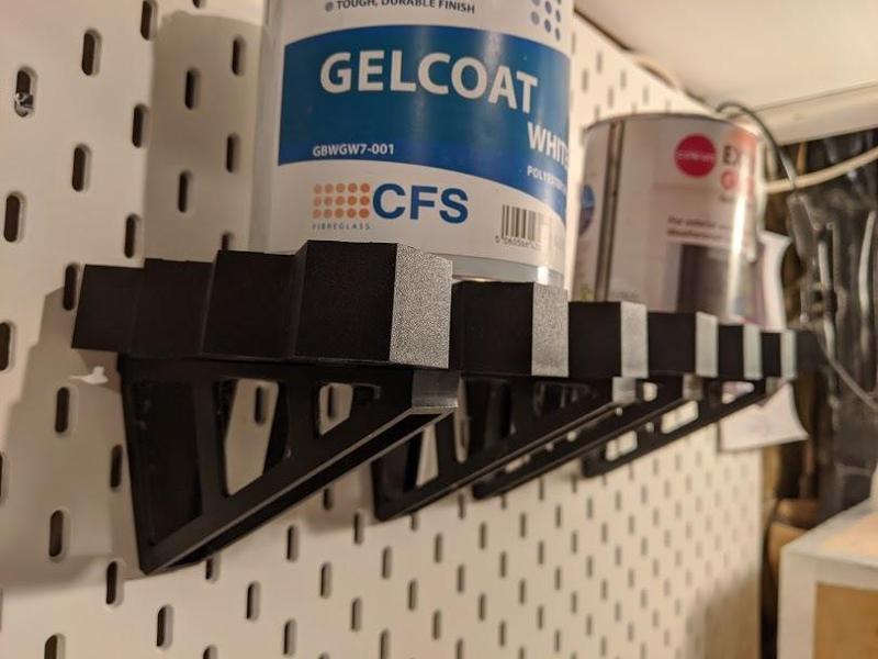 V3 - Speed Click Citadel Paint/Tool Rack Shelf Bracket - Skadis Pegboard