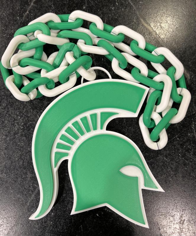 Michigan State University Spartan Logo Chain Necklace - Sparty MSU