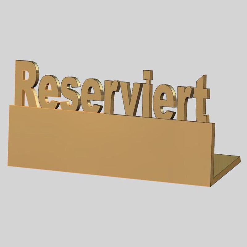 Reserviert Schild mit Platz für Logo +STP-file