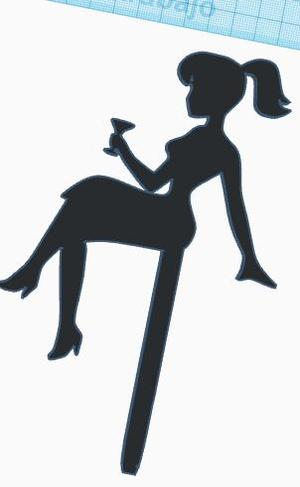 cake topper woman cup