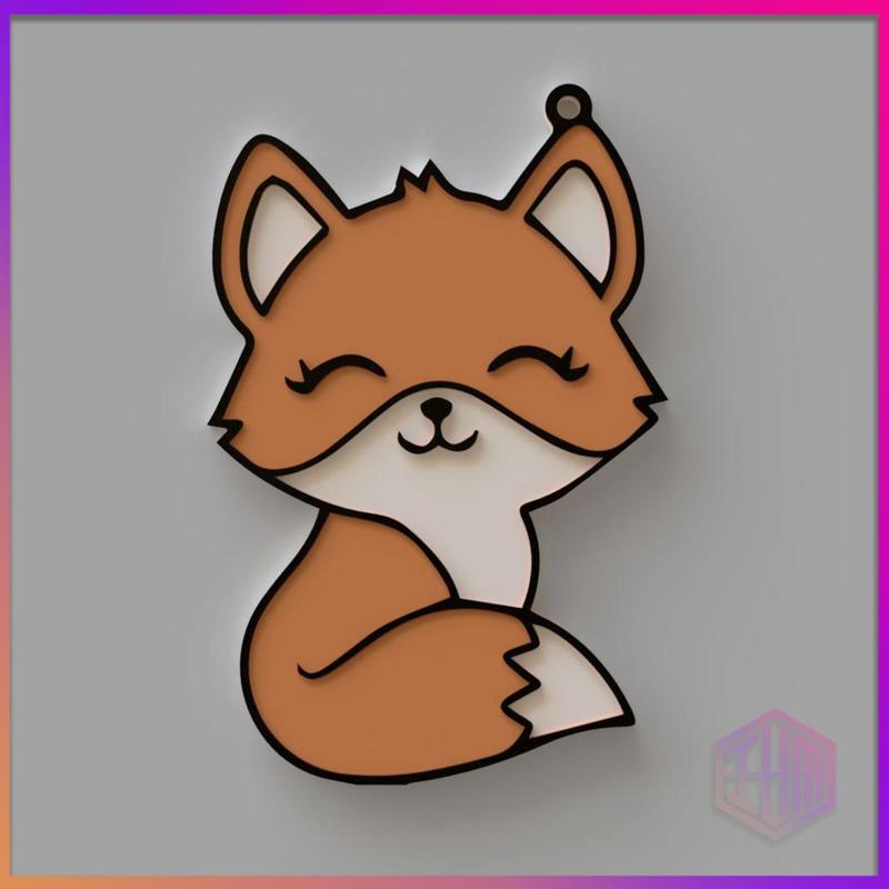 MULTICOLOR FOX KEYCHAIN