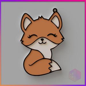 MULTICOLOR FOX KEYCHAIN