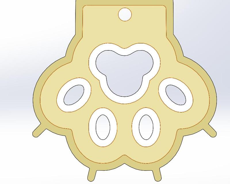Cat footprint ornament