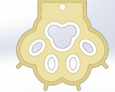 Cat footprint ornament