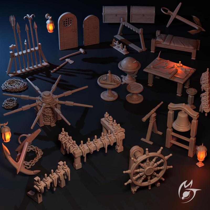 Ship Main Deck Objects and Props