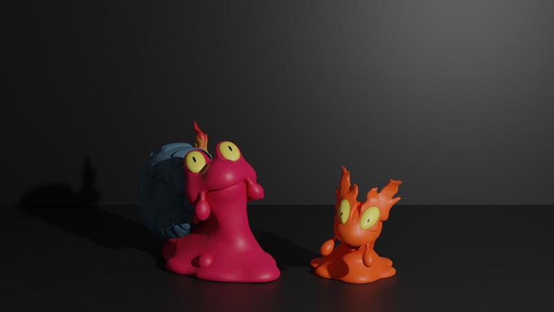 Slugma and Magcargo 3D print model
