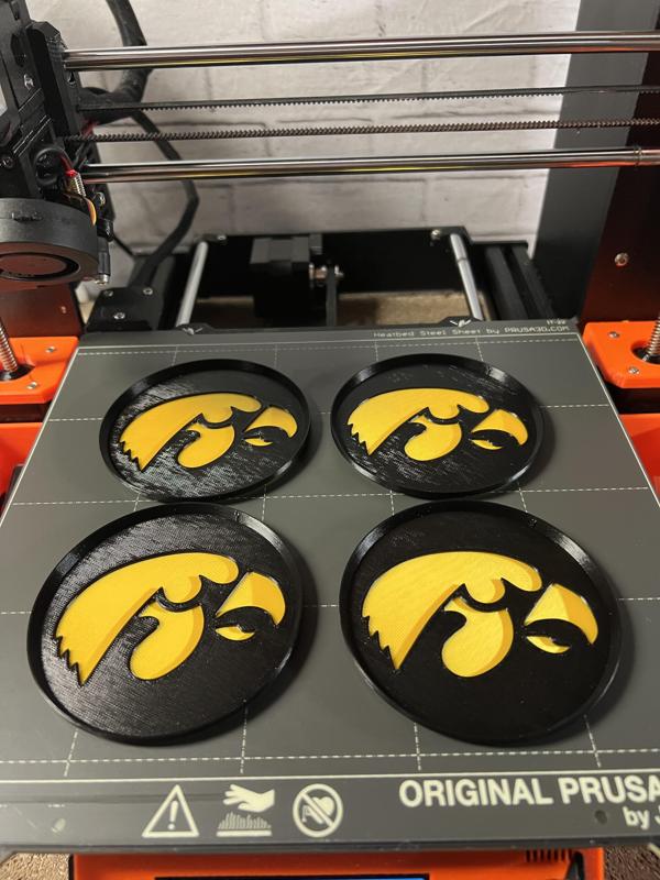 Iowa Hawkeye Coasters - Recessed